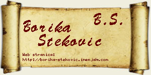 Borika Steković vizit kartica